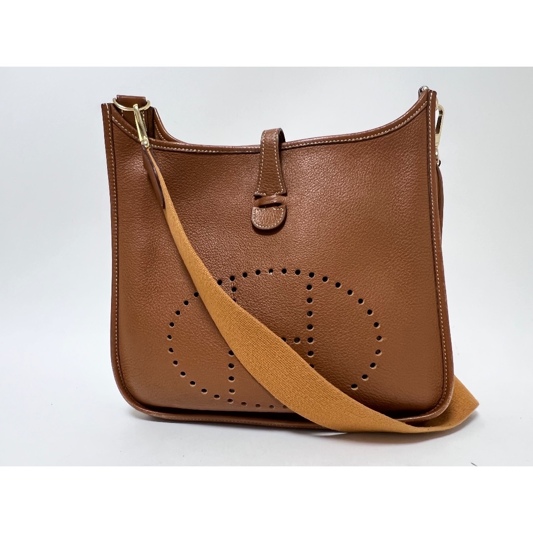 HERMES - HERMES エルメス エブリン2 PM ショルダーバッグ 斜め掛け レザー ブラウン ゴールド金具 □J刻印