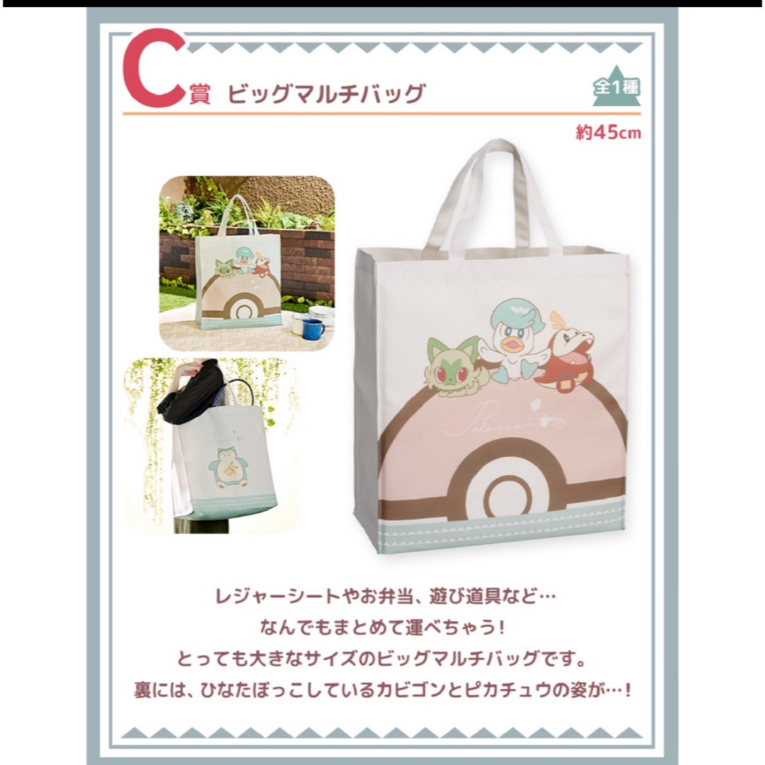 ポケモン(ポケモン)の【新品】ポケモン　一番くじ　ビッグマルチバッグ エンタメ/ホビーのおもちゃ/ぬいぐるみ(キャラクターグッズ)の商品写真