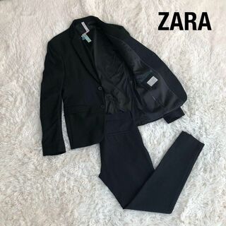 ザラ(ZARA)のZARAザラ　セットアップスーツ　ブラック黒　50　裾ファスナー(セットアップ)