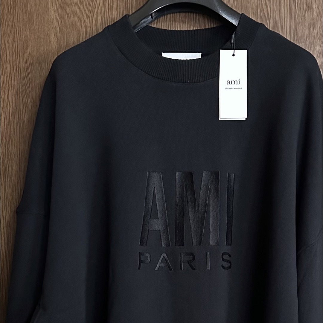 ami - 黒XL新品 AMI Paris アミ ブランドロゴ スウェット シャツ