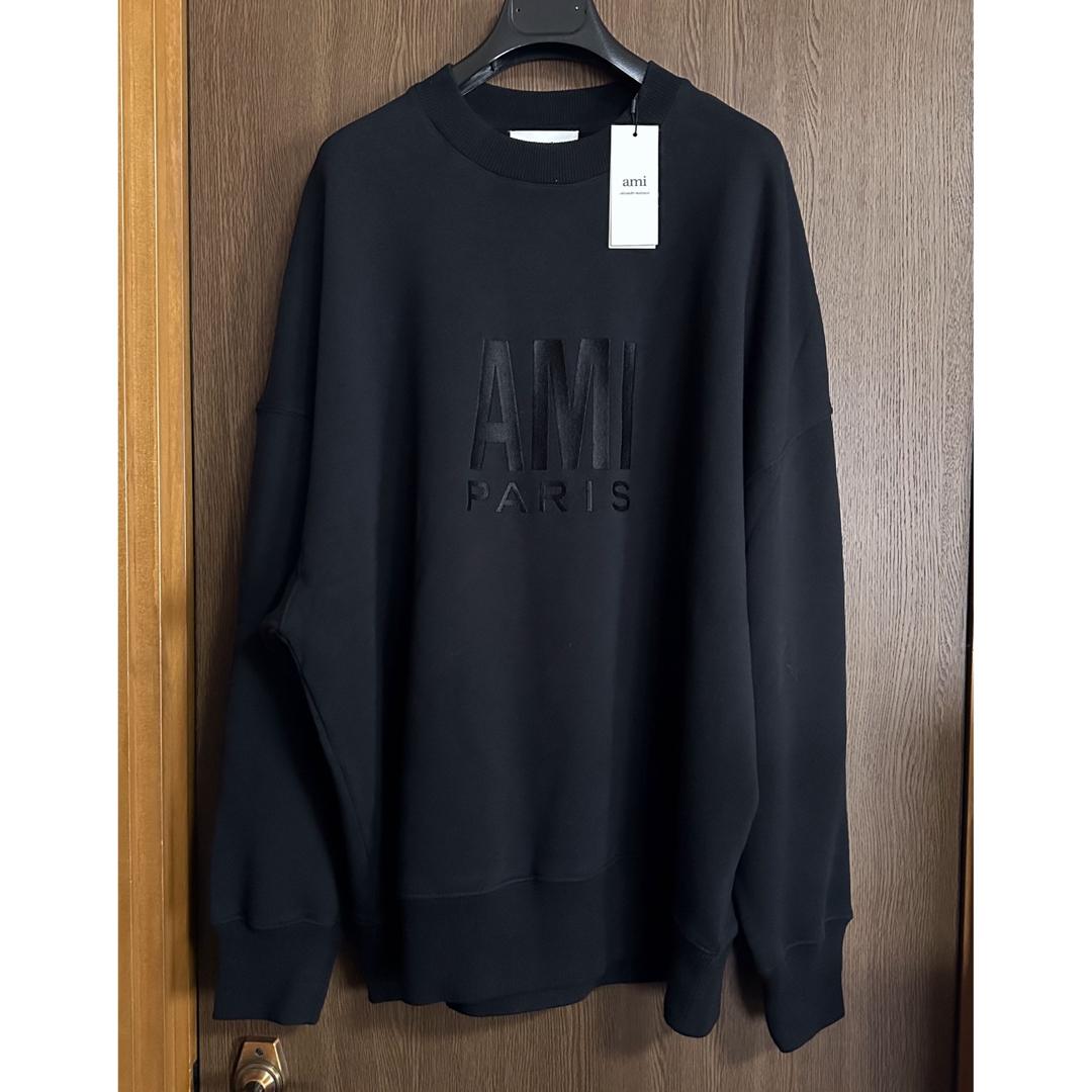 ami - 黒XL新品 AMI Paris アミ ブランドロゴ スウェット シャツ