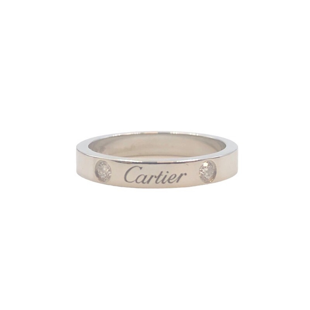 リング(指輪)カルティエ Cartier Cドゥ カルティエ エングレーブド 2P ダイヤリング Pt950 #50  Pt950 ジュエリー