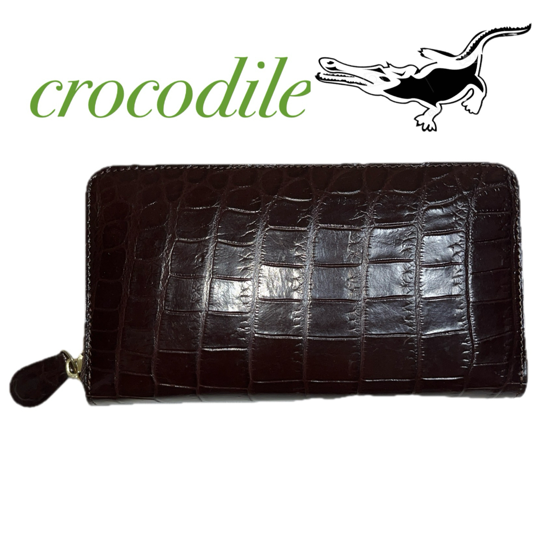 新品　未使用品　クロコダイル　crocodile　本革　レーザー　長財布　財布のサムネイル