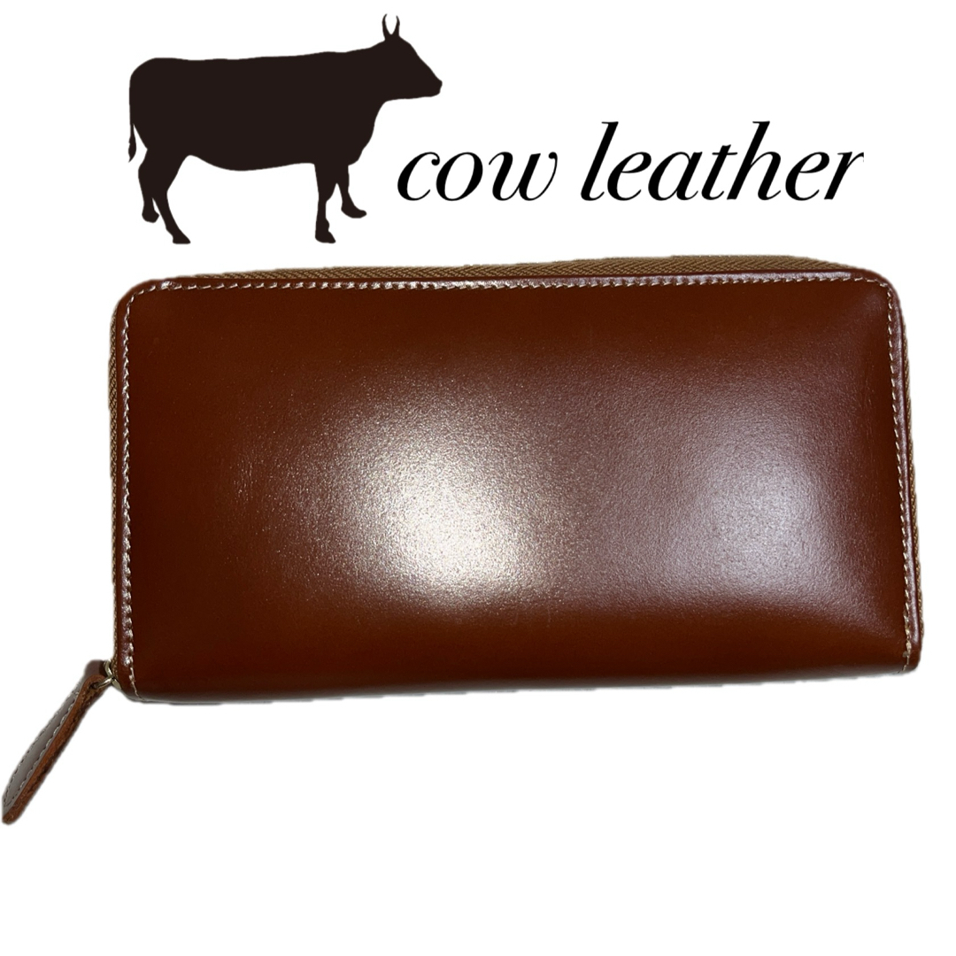 新品　未使用品　牛革　本革　カウ　レーザー　leather　長財布　財布のサムネイル