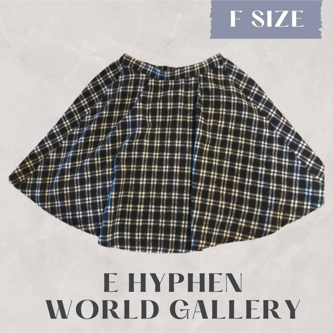 E hyphen world gallery(イーハイフンワールドギャラリー)のレディース　チェックスカート　ラブリー　F　Ehyphen 冬　裏地あり レディースのスカート(ひざ丈スカート)の商品写真