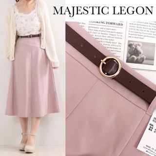 マジェスティックレゴン(MAJESTIC LEGON)のマジェスティックレゴン フレア ロング スカート ベルト セット(ロングスカート)