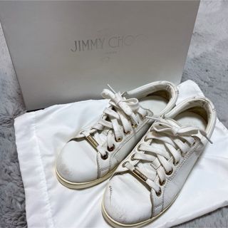 ジミーチュウ(JIMMY CHOO)のジミーチュウ スニーカー CASH ホワイト スタッズ 35 靴 シューズ(スニーカー)