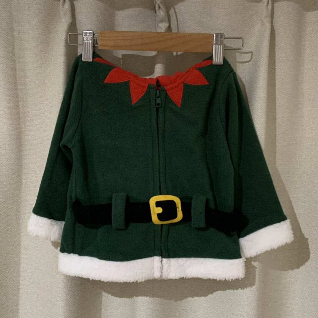 キッズ 100 エルフ もこもこパーカー 緑 グリーン コスプレ 可愛い 人気 キッズ/ベビー/マタニティのキッズ服女の子用(90cm~)(ジャケット/上着)の商品写真