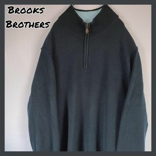 ブルックスブラザース(Brooks Brothers)のブルックスブラザーズ ハーフジップ ニット シンプル ワントーン ネイビー 古着(ニット/セーター)