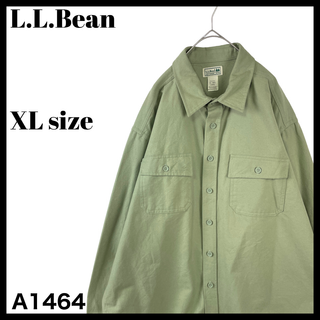 エルエルビーン(L.L.Bean)の秋冬 エルエルビーン 長袖シャツ 厚手 カーキ メンズ US/XL 古着(シャツ)