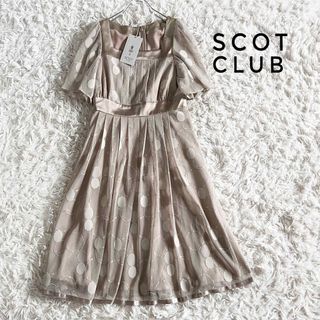 スコットクラブ(SCOT CLUB)の新品 スコットクラブ フォーマルドレス ワンピース ドット柄 Aライン フレア(ミディアムドレス)