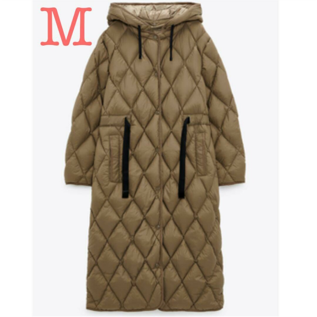 ZARA - ZARA キルティングダウンコート ロングコート ベージュ ZARA - ZARA キルティングダウンコート ロングコート ベージュ