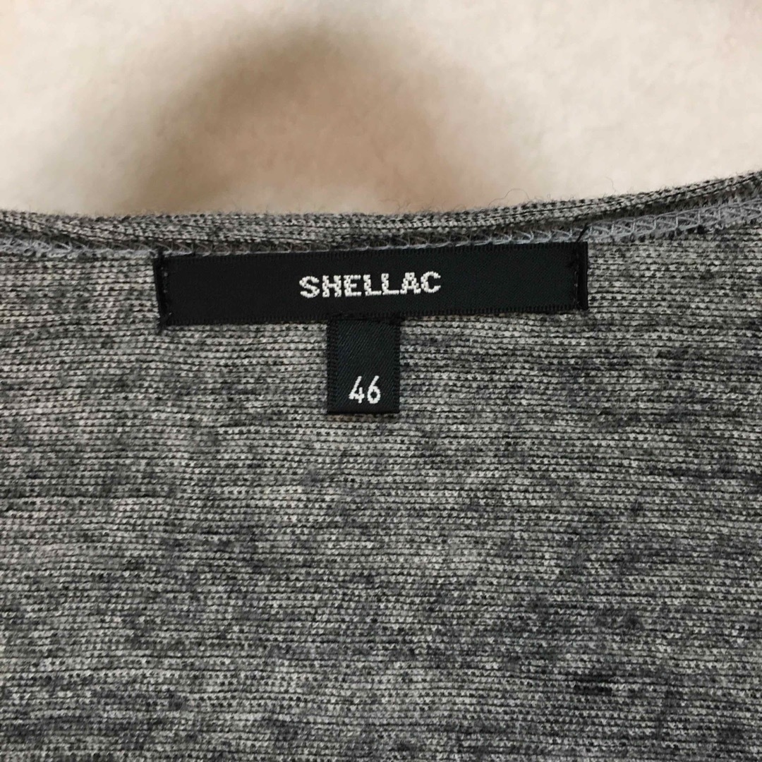 SHELLAC(シェラック)のシェラック ウール Vネック デザインニットカットソー 46 SHELLAC メンズのトップス(Tシャツ/カットソー(七分/長袖))の商品写真