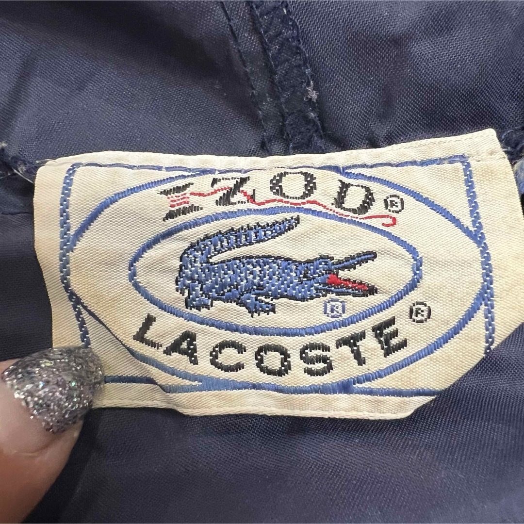 70s IZOD LACOSTE ナイロン アノラックパーカー ネイビー 青ワニ-