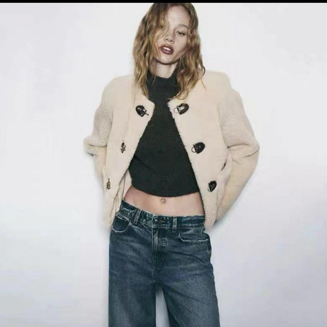 ZARA - ZARA フェイクボアジャケット ロブスタークラスプ XSの ZARA - ZARA フェイクボアジャケット ロブスタークラスプ XSの