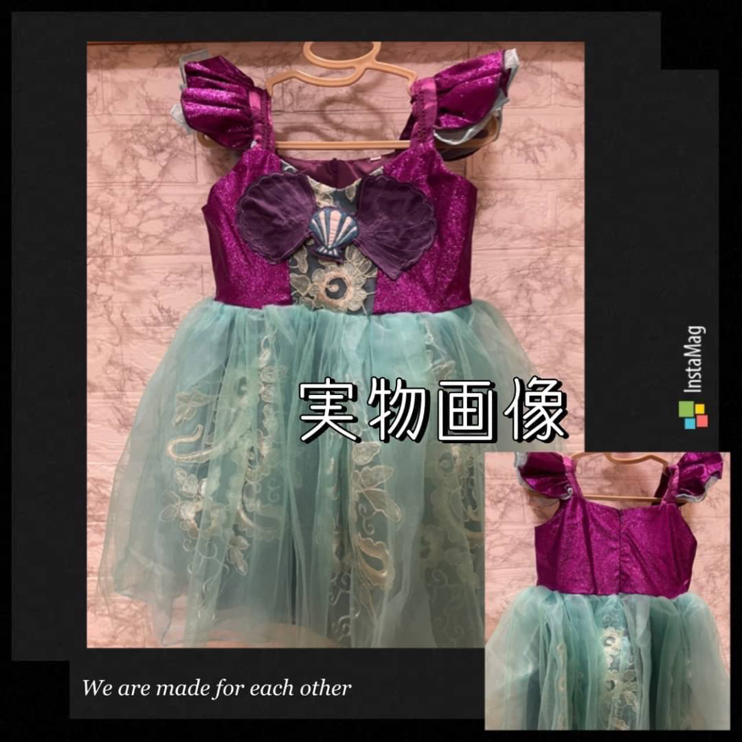 140cm ピーチ姫 USJ 衣装 マリオ コスプレ クラウン付き 2点セット キッズ/ベビー/マタニティのキッズ服女の子用(90cm~)(ワンピース)の商品写真