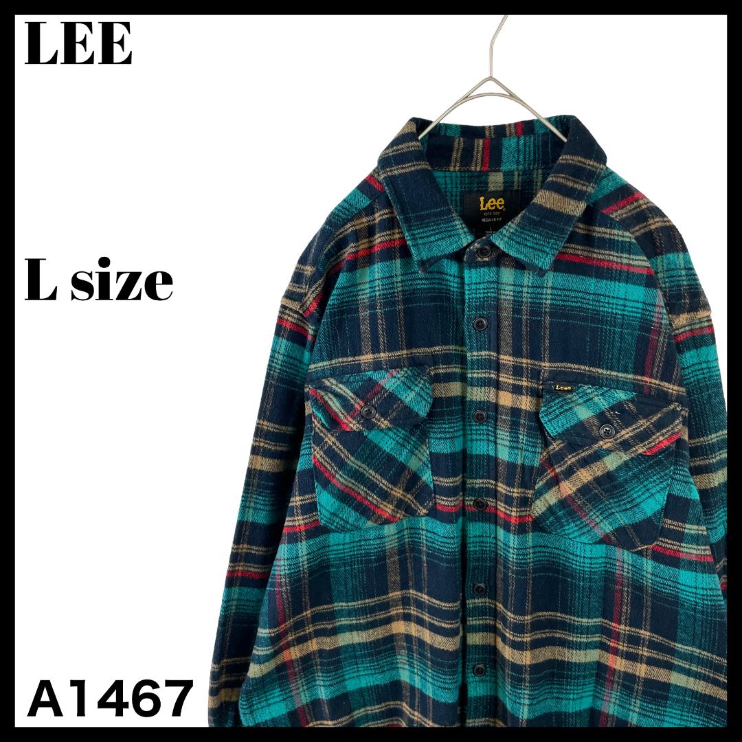 Lee(リー)のUSA古着 Lee ヘビーウェイト ネルシャツ 青 チェック 秋冬 メンズ L メンズのトップス(シャツ)の商品写真