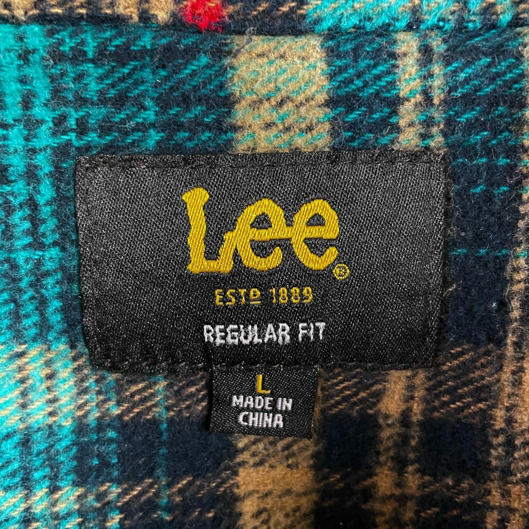 Lee(リー)のUSA古着 Lee ヘビーウェイト ネルシャツ 青 チェック 秋冬 メンズ L メンズのトップス(シャツ)の商品写真