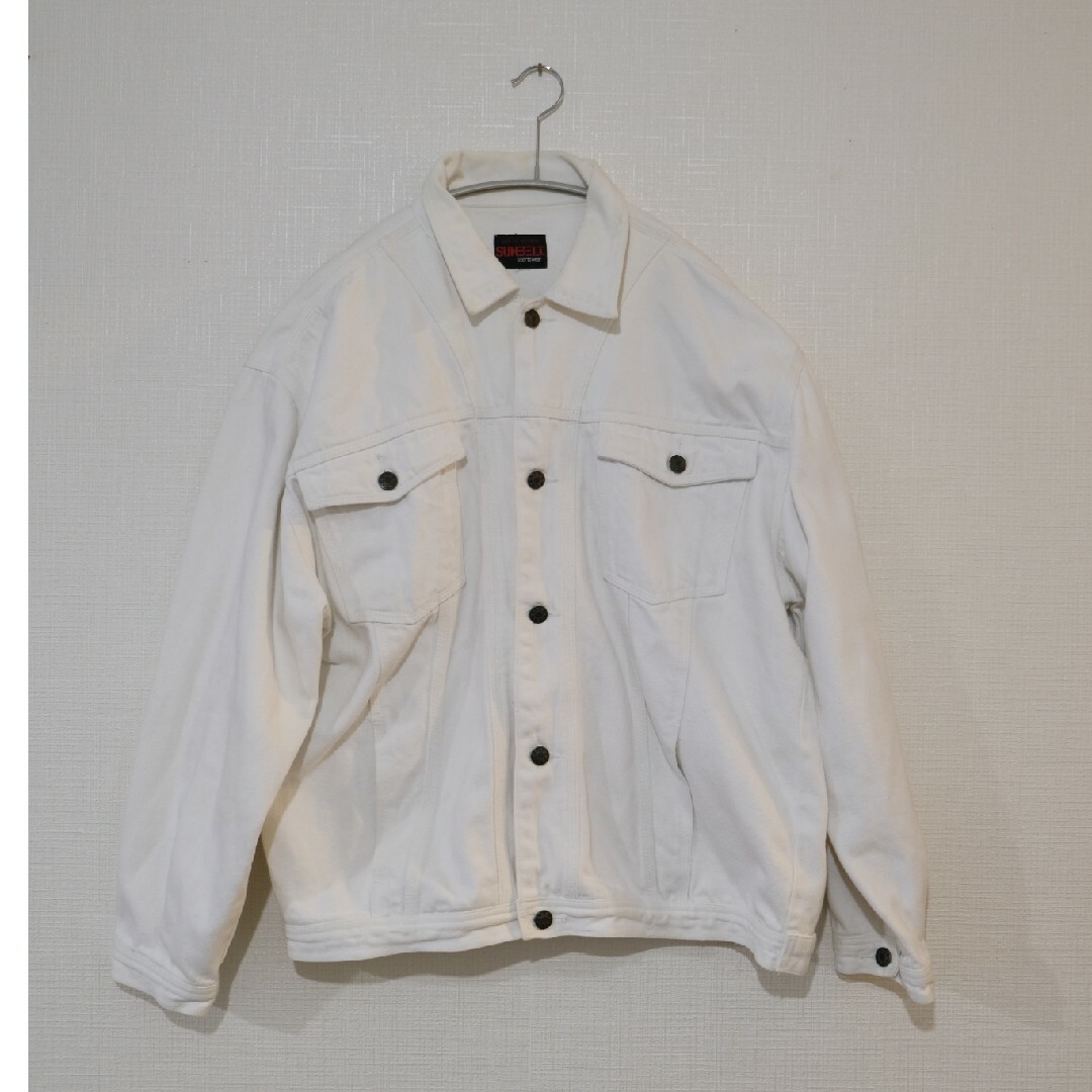 Grimoire(グリモワール)の古着 1980-90s white denim jacket レディースのジャケット/アウター(Gジャン/デニムジャケット)の商品写真