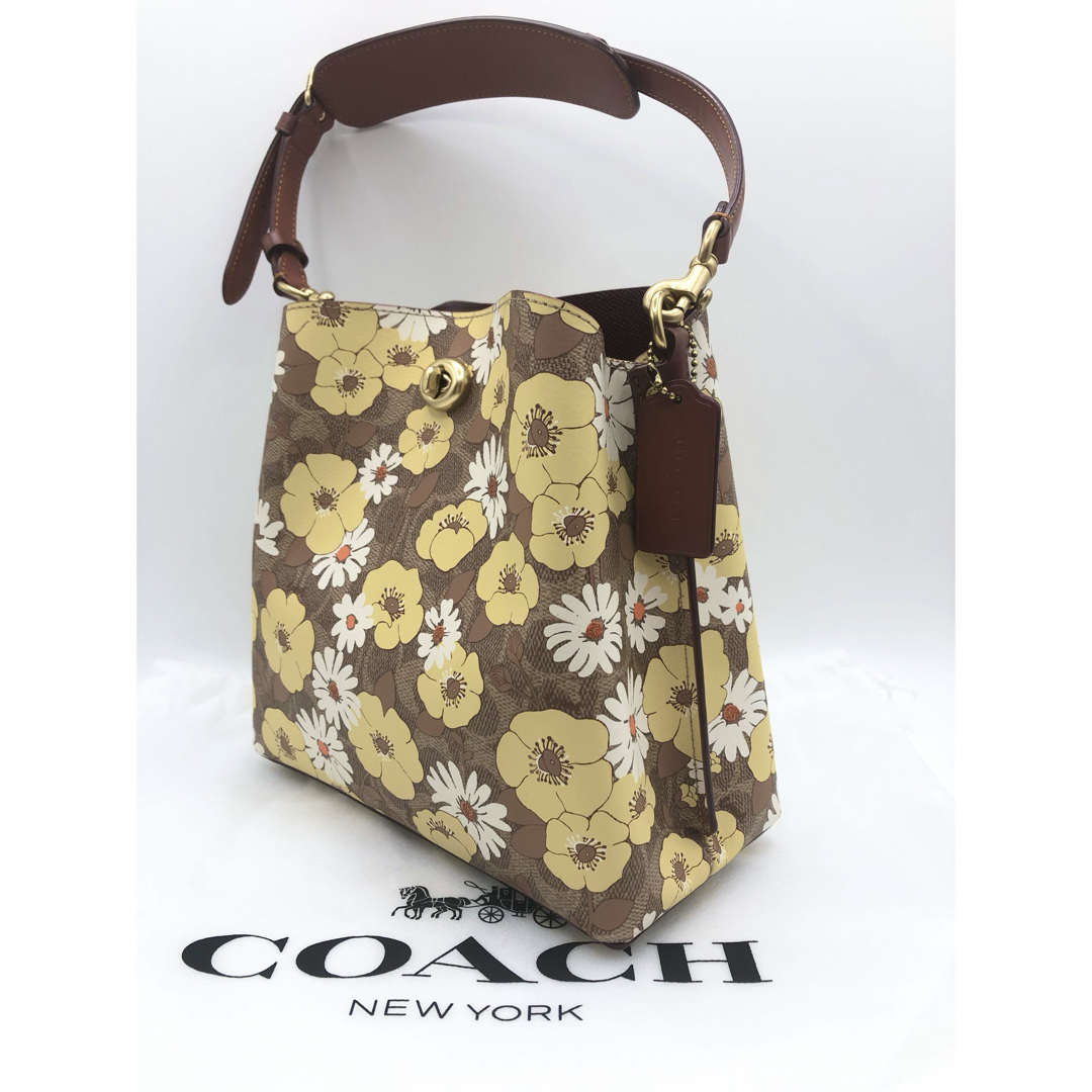 【COACH☆新品】ウィロウ バケット バッグ シグネチャー☆フローラル☆花柄☆