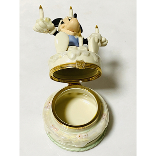 置物【 未使用 】レノックス ショーケース  陶器製  ミッキー  誕生  小物入れ