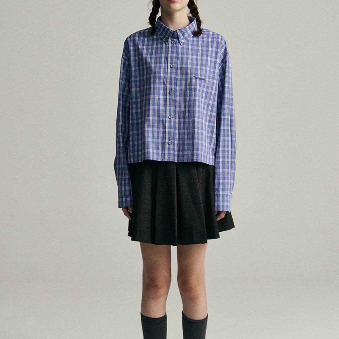 ［the barnnet］Ador Check Cropped Shirt