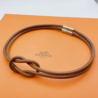 エルメス(Hermes)の【美品】HERMES チョーカー　ヘラクリード　レザー　(ネックレス)