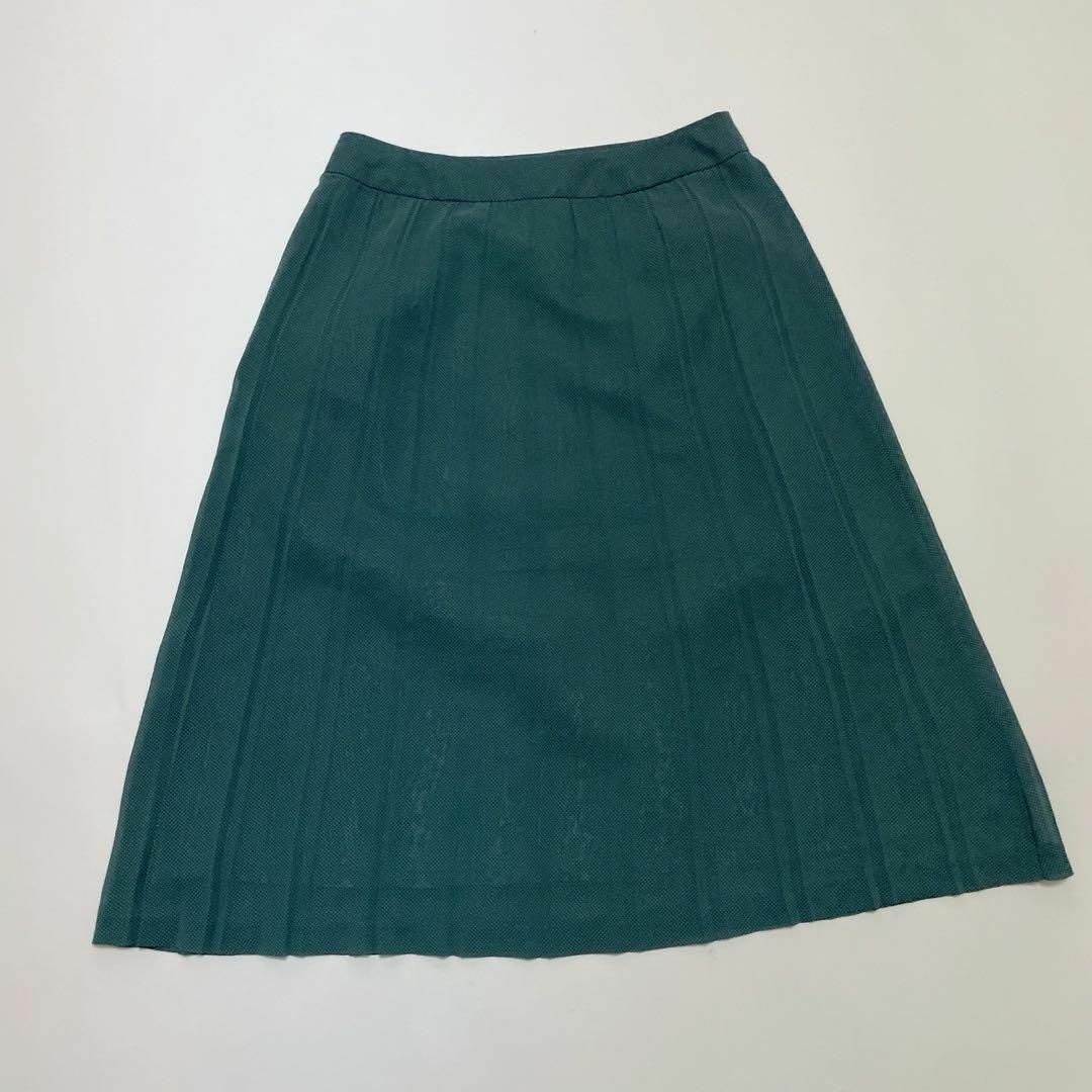 Techichi(テチチ)のcu329/Te chichi/テチチ フレアプリーツスカート 深緑 ドット レディースのスカート(ひざ丈スカート)の商品写真