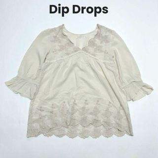 ディップドロップス(Dip Drops)のcu331/ディップドロップス オンワード樫山 トップス レース刺繍 オシャレ(カットソー(長袖/七分))