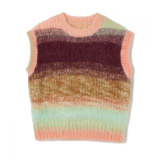 メゾンスペシャル(MAISON SPECIAL)のPERVERZE ベスト  Gradient Stripe Vest Pink(ベスト/ジレ)