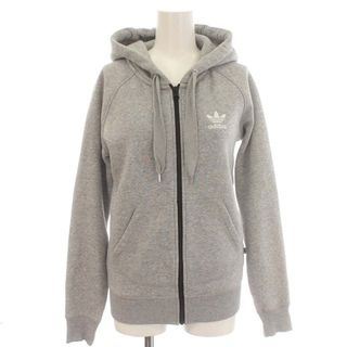 アディダス adidas パーカー スウェット 裏起毛 ジップ XS グレー(パーカー)