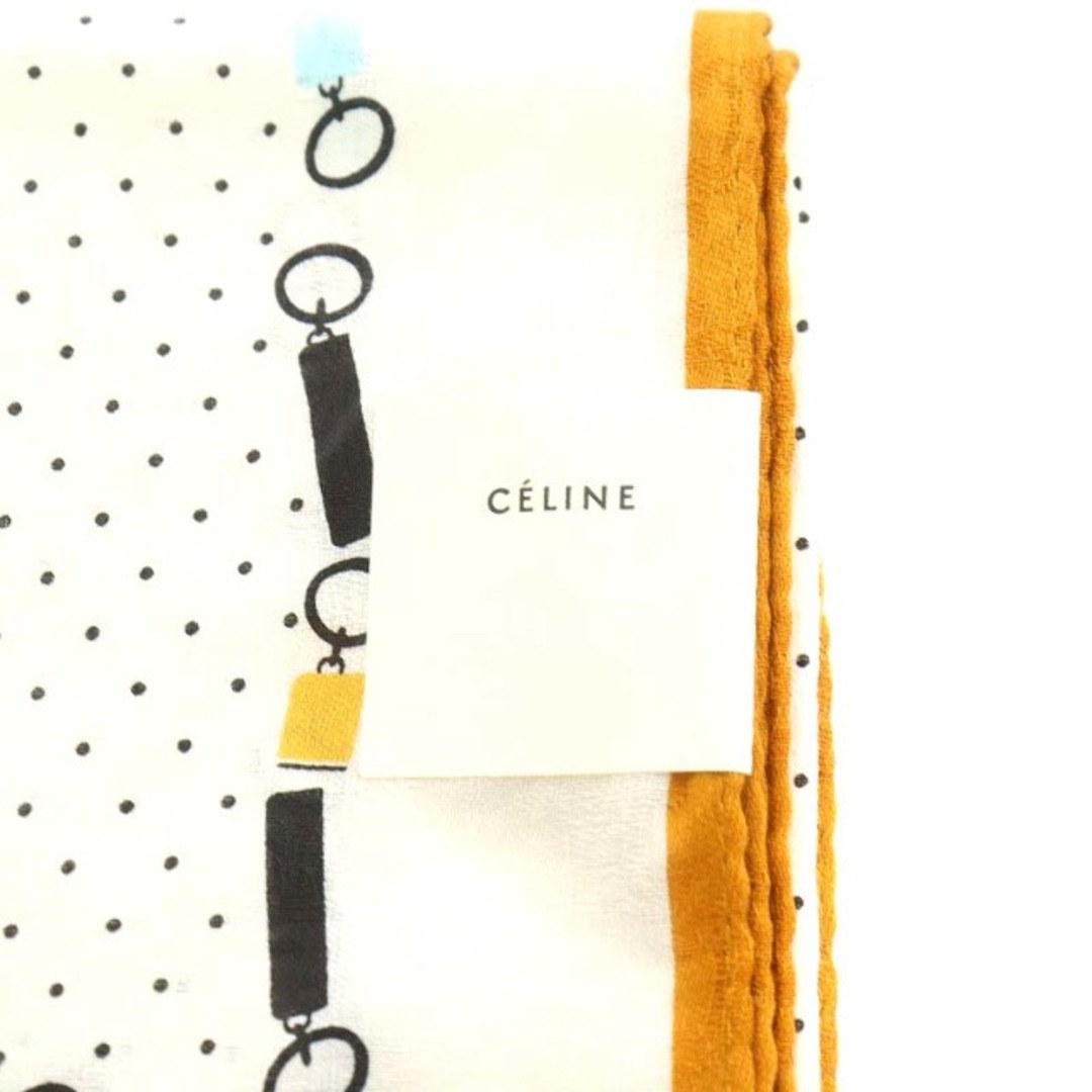 celine(セリーヌ)のセリーヌ ハンカチ 2点セット ストライプ ヒール柄 ドット柄 コットン 青 白 レディースのファッション小物(ハンカチ)の商品写真