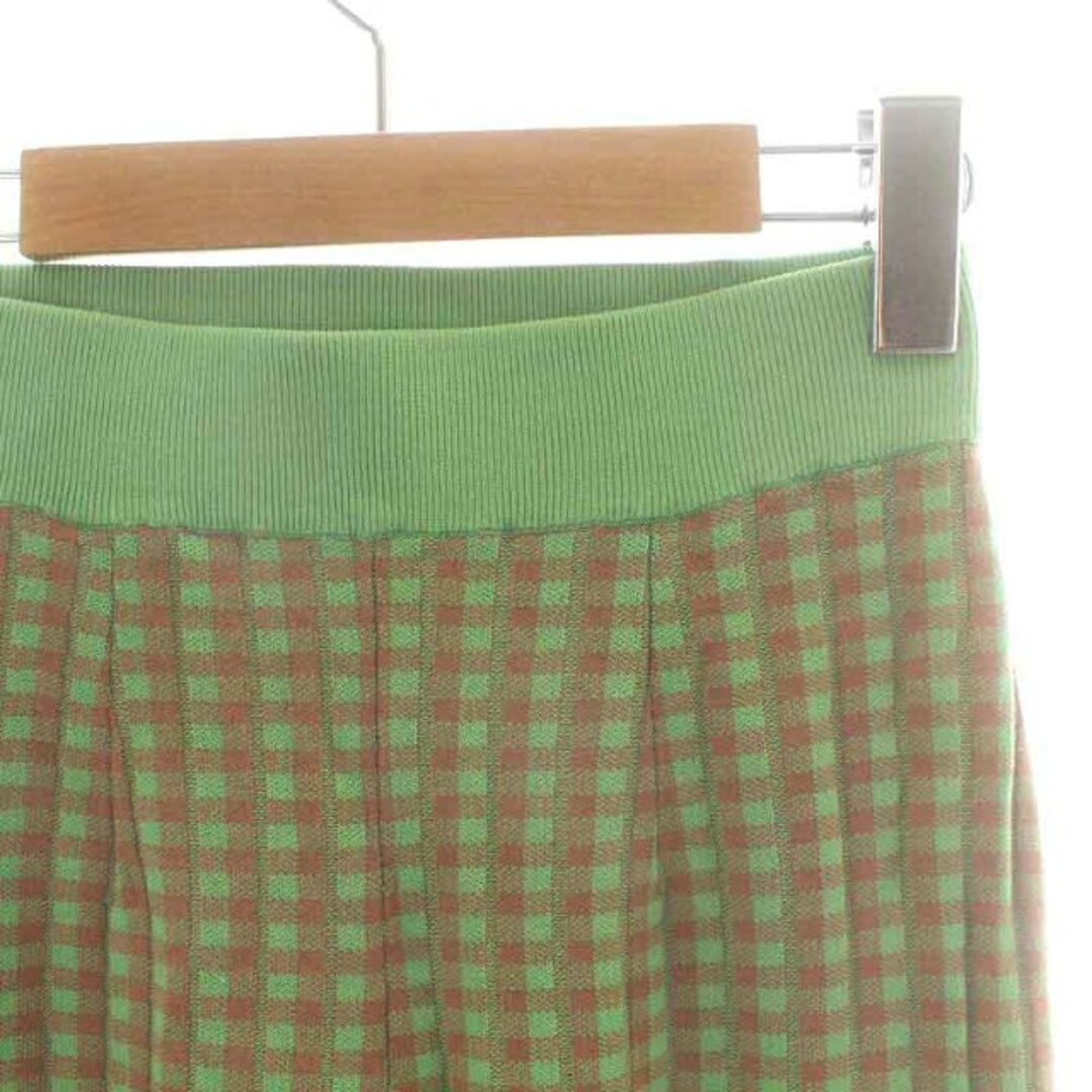 Ameri VINTAGE(アメリヴィンテージ)のアメリヴィンテージ GINGHAM CHECK P フレアパンツ S 緑 茶 レディースのパンツ(その他)の商品写真