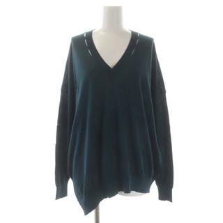 ステラマッカートニー(Stella McCartney)のステラマッカートニー シルク Vネック ニット カットソー 長袖 42 緑(カットソー(長袖/七分))