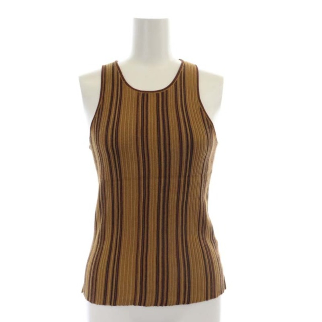 TODAYFUL(トゥデイフル)のトゥデイフル Stripe Knit Tanktop タンクトップ ニット 茶 レディースのトップス(タンクトップ)の商品写真