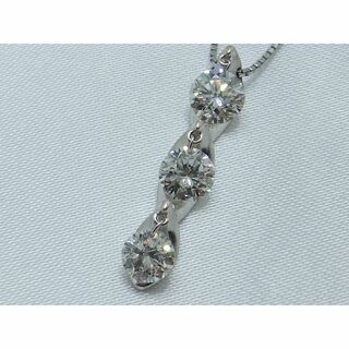 天然ダイヤモンドのペンダントネックレス【1.00ct】【K18WG】(ネックレス)