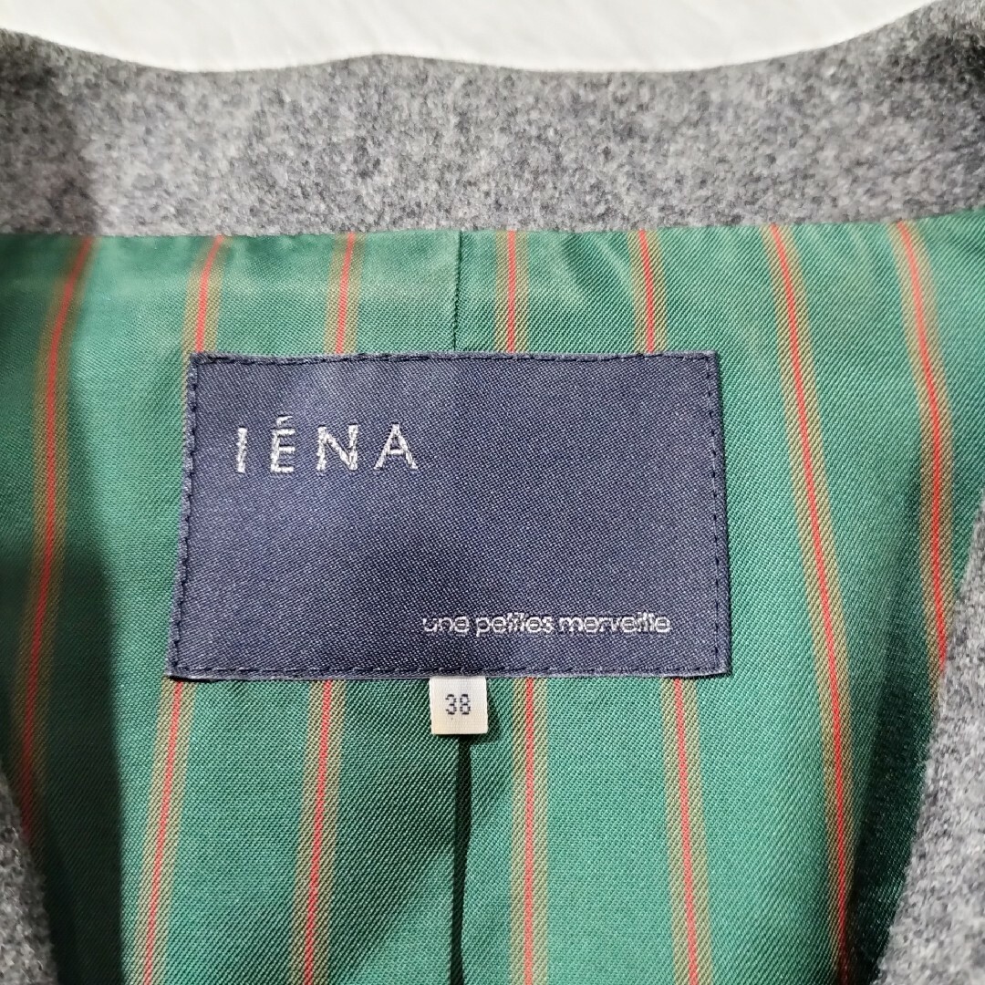 IENA(イエナ)のIENA テーラードジャケット ウール 金ボタン ビジネス グレー 38 レディースのジャケット/アウター(テーラードジャケット)の商品写真