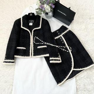 シャネル(CHANEL)の★CHANEL★新品同様★グリポア★ツイード★バイカラー★セットアップスーツ(スーツ)