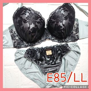 新品未使用 ブラジャーショーツセット E85/LL 10320 ブルーグレー(ブラ&ショーツセット)