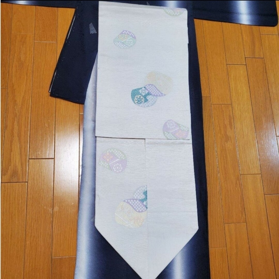 本日タイムsale‼️着物フールセット　正絹着物　帯揚げ帯締めセット　ブラック
