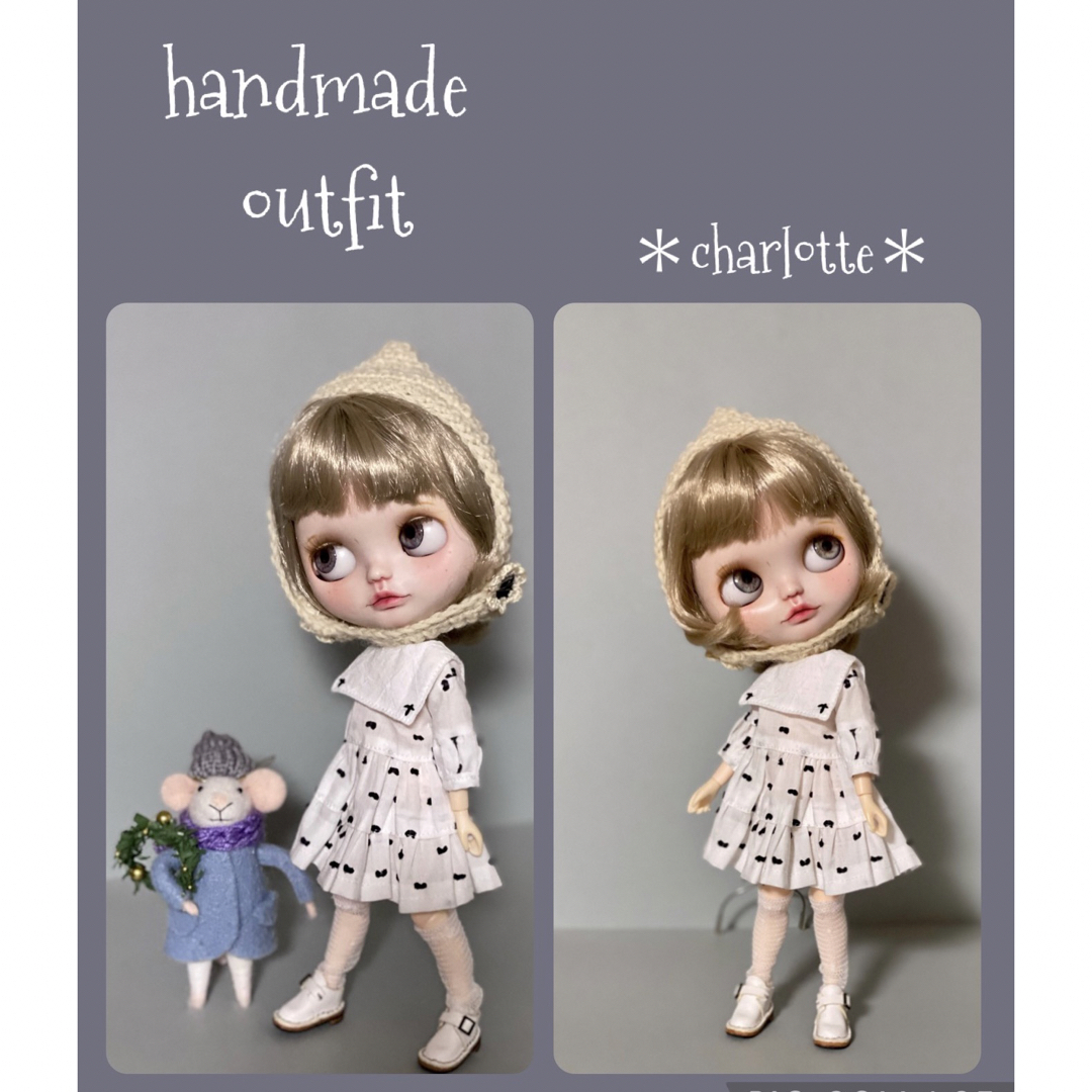 ブライスアウトフィット　2着セットワンピース　blythe outfit ハンドメイドのぬいぐるみ/人形(その他)の商品写真