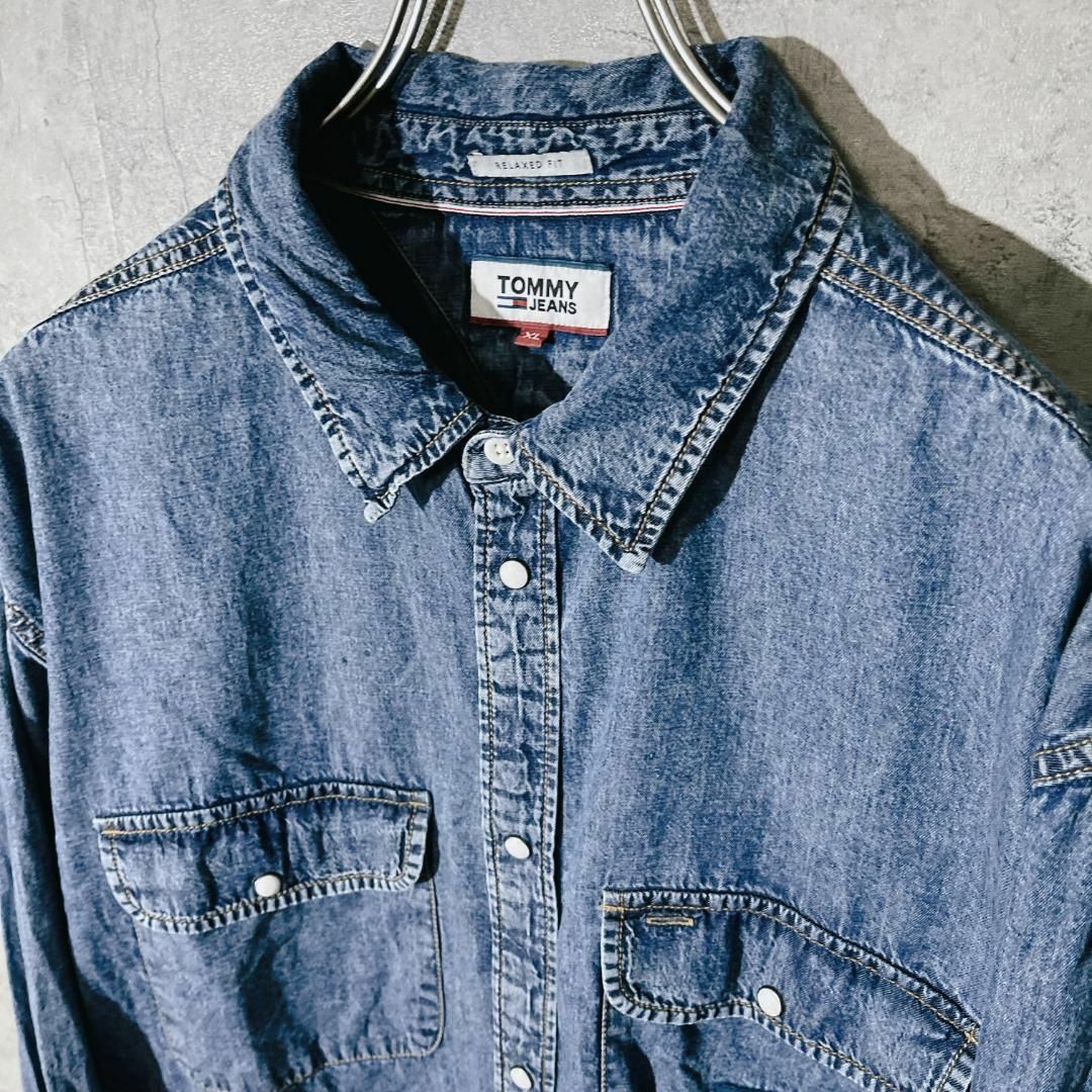 TOMMY JEANS(トミージーンズ)の【人気デザイン】トミー ジーンズ デニム シャツ トップス ジャケット XL メンズのトップス(シャツ)の商品写真