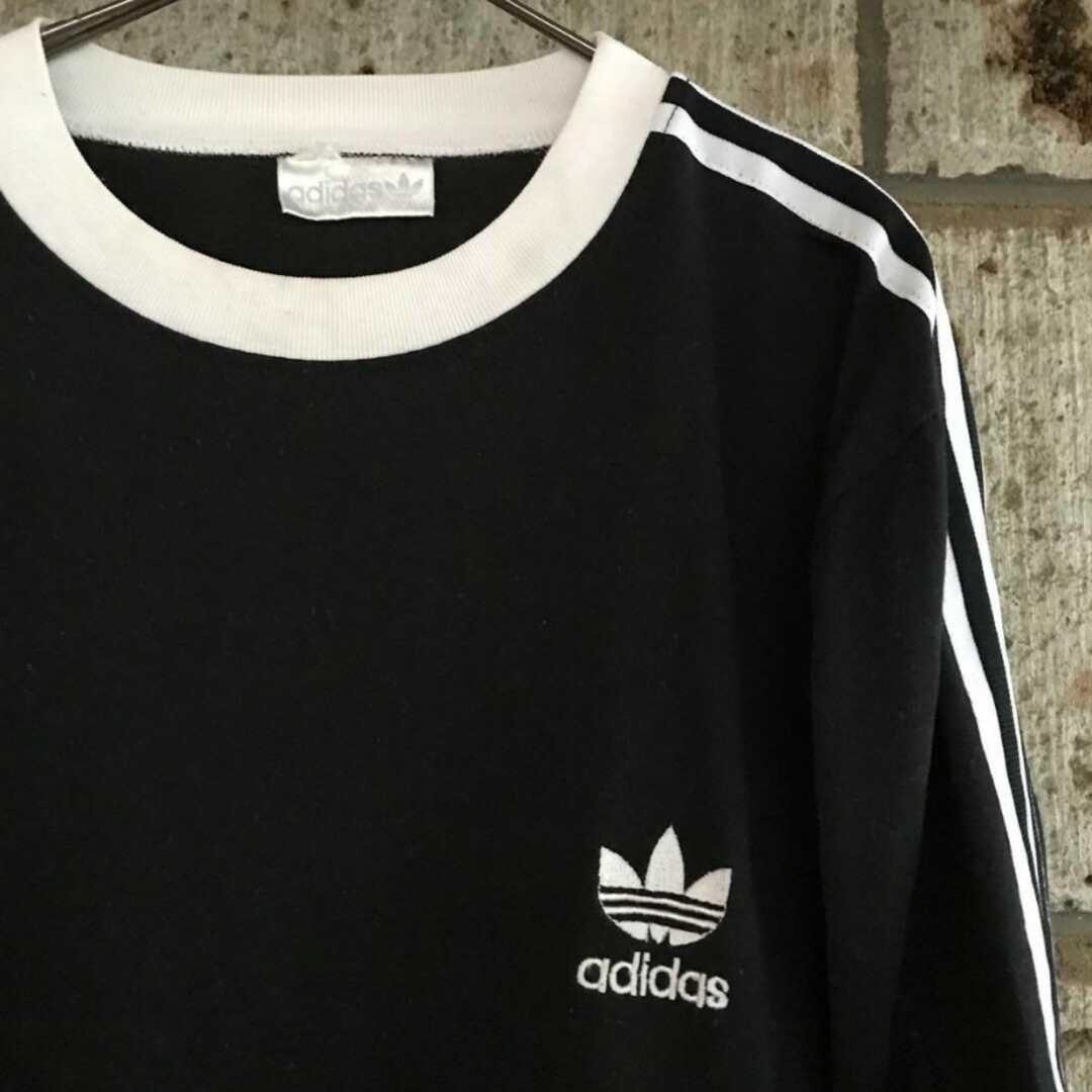 adidas(アディダス)の古着 adidas リンガーTシャツ 80s ヴィンテージ 銀タグ ロンT メンズのトップス(Tシャツ/カットソー(半袖/袖なし))の商品写真