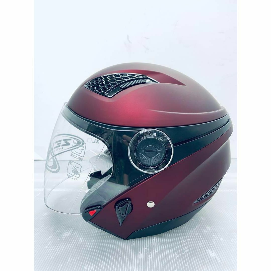 ヘルメット ジェット【新品未使用】 NANKAI NAZ-211 赤紫 L 自動車/バイクのバイク(ヘルメット/シールド)の商品写真