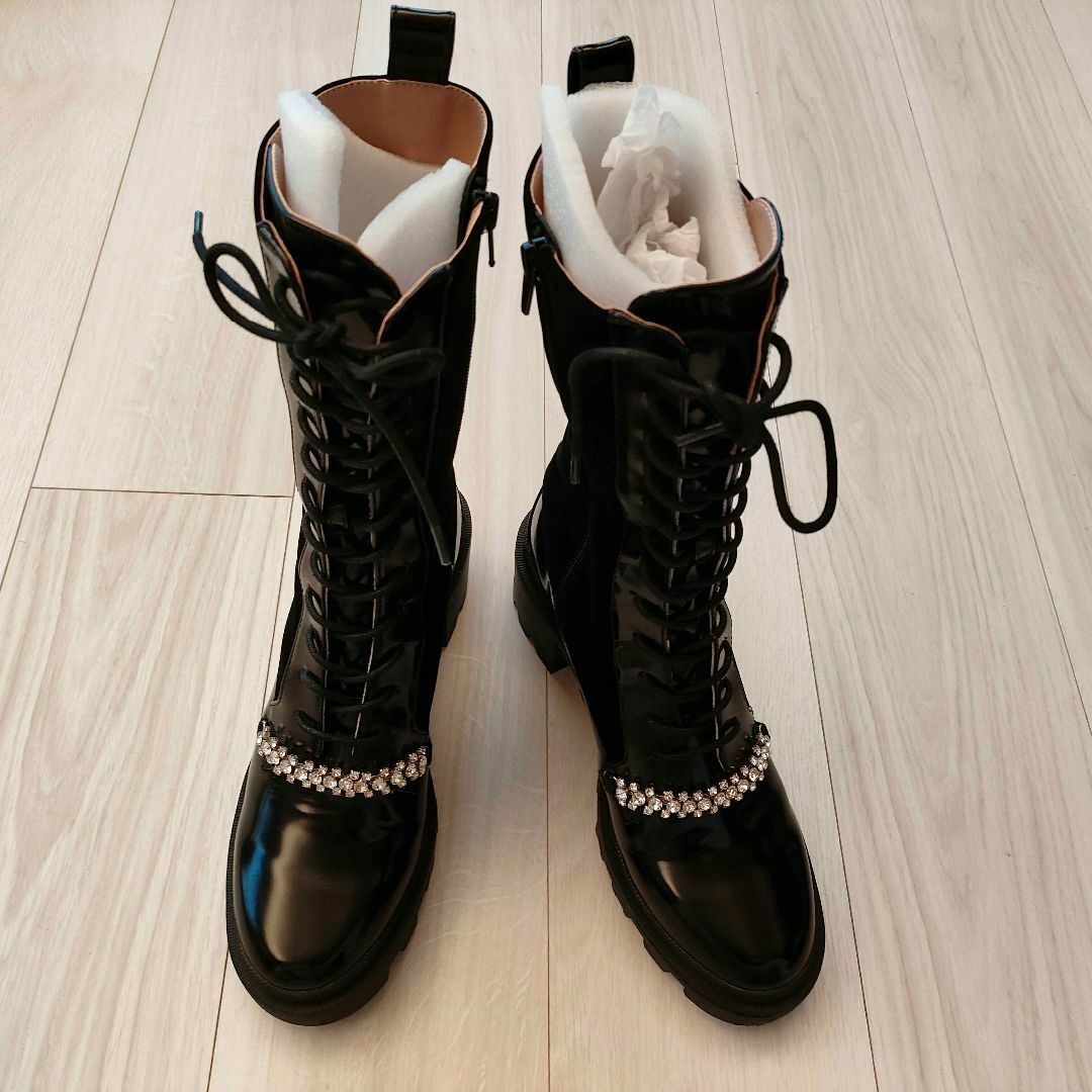 Her lip to - Herlipto Crystal Lace-Up Ankle Boots 36の通販 Her lip to - Herlipto Crystal Lace-Up Ankle Boots 36の通販