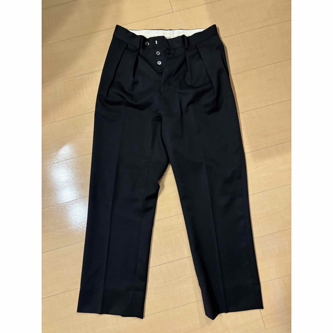 NEAT wool gabardine WIDE 44 BLACK NEAT wool gabardine WIDE 44 BLACK