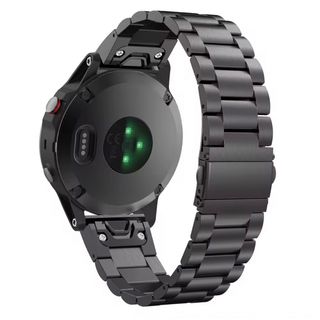 Garmin用 ステンレス製バンド(22mm、ブラック、ガーミン)(金属ベルト)