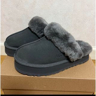 アグ(UGG)のUGG ムートン スリッポン 厚底　グレー 39(スリッポン/モカシン)