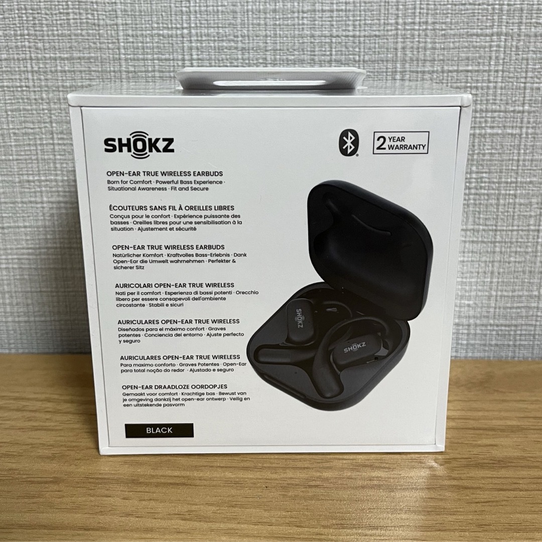 AFTERSHOKZ(アフターショックス)の新品未開封　完全ワイヤレスイヤホン OpenFit SKZ-EP-000020 スマホ/家電/カメラのオーディオ機器(ヘッドフォン/イヤフォン)の商品写真