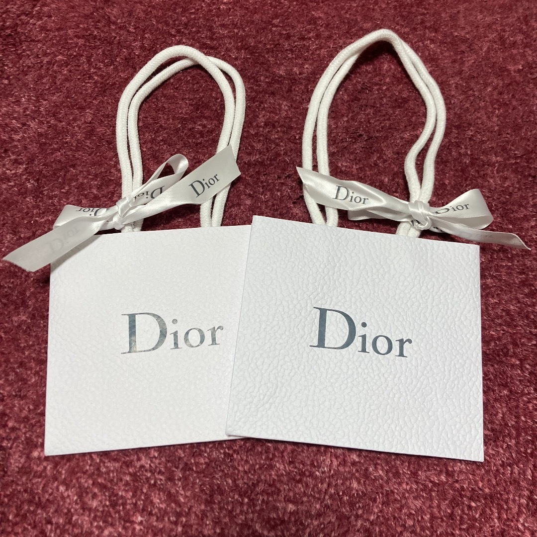 Christian Dior(クリスチャンディオール)の(小)Dior ブラックロゴ ショッパー 2点セット リボン付き レディースのバッグ(ショップ袋)の商品写真